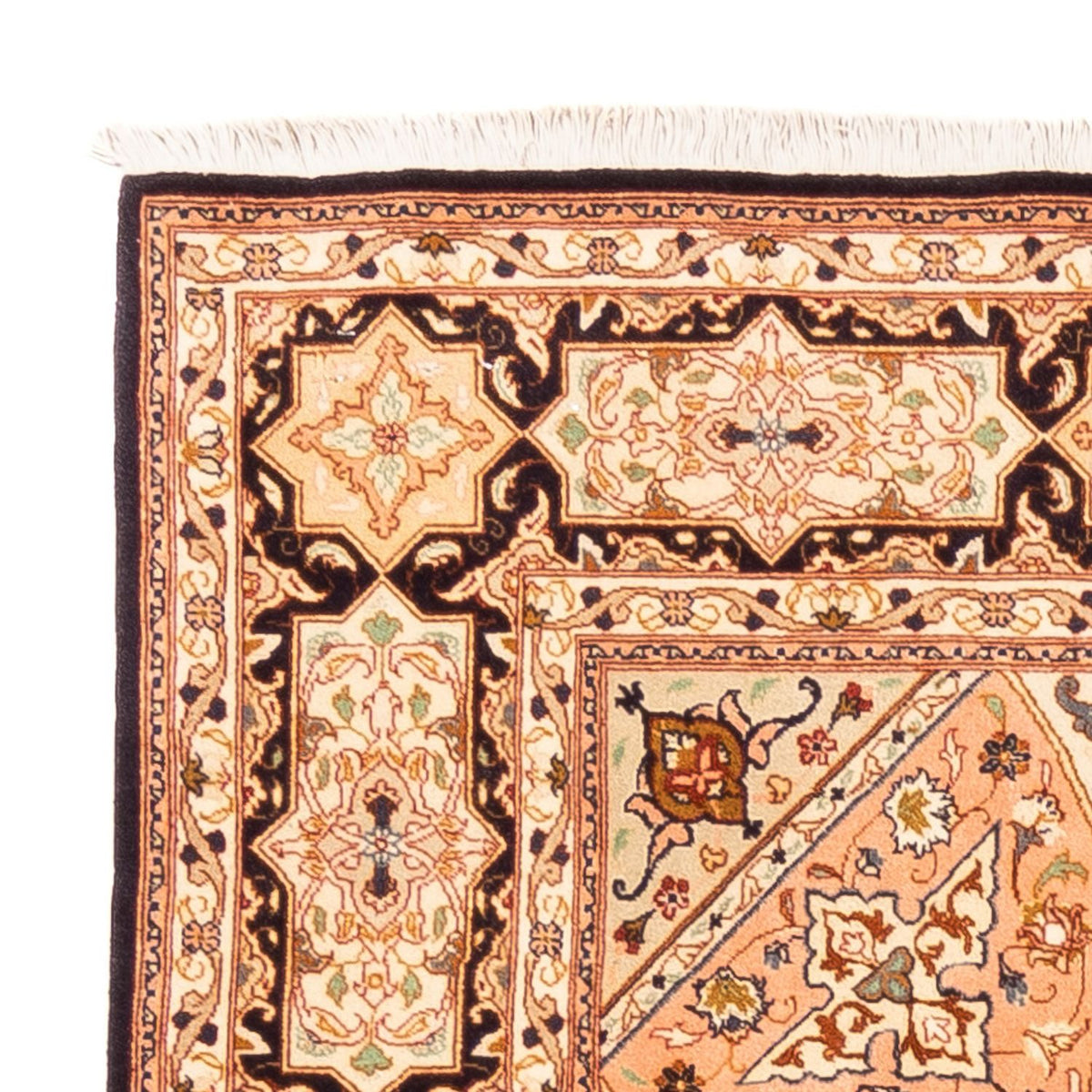 Täbriz - 50 Raj Teppich 200x200cm - Perserteppich - hellbeige
