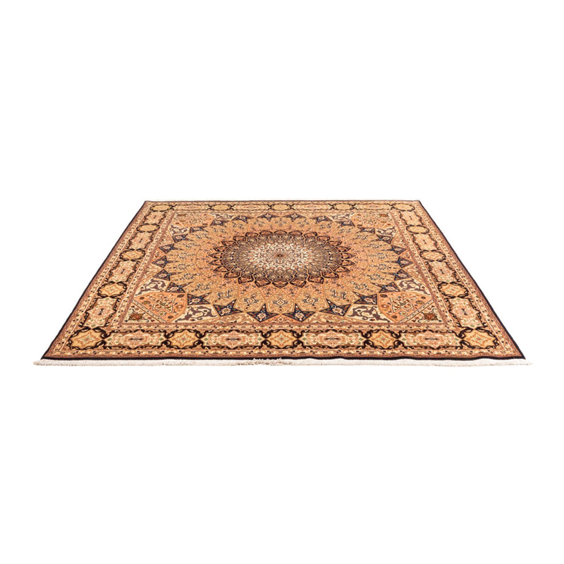 Täbriz - 50 Raj Teppich 200x200cm - Perserteppich - hellbeige
