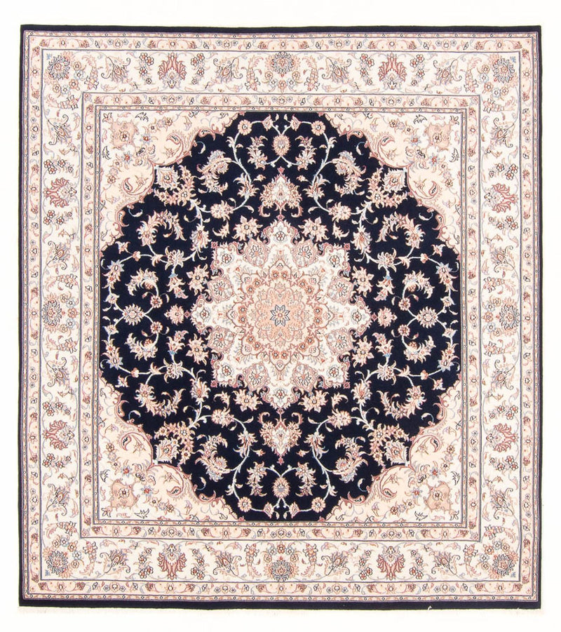 Täbriz - 50 Raj Teppich 198x220cm - Perserteppich - dunkelblau