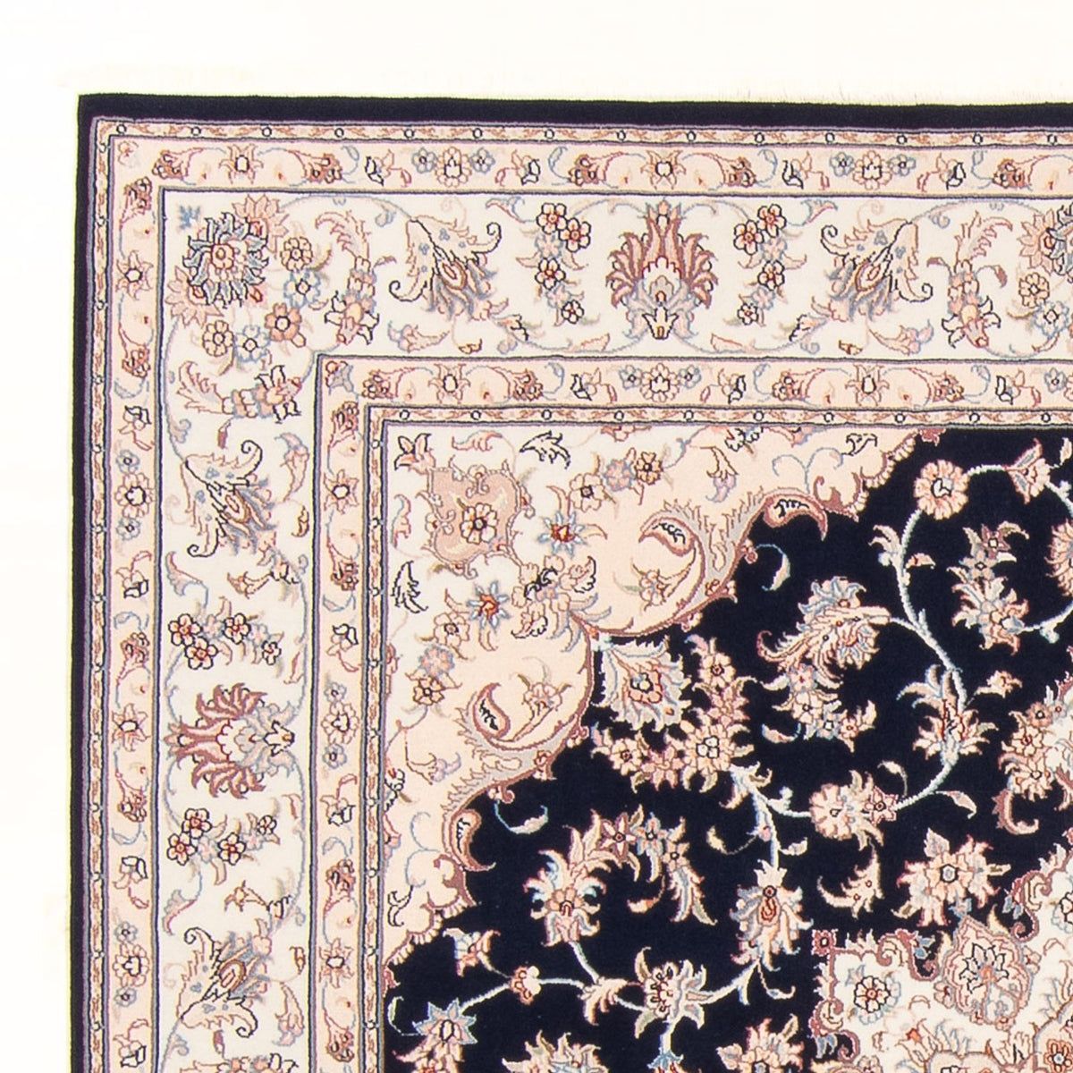 Täbriz - 50 Raj Teppich 198x220cm - Perserteppich - dunkelblau