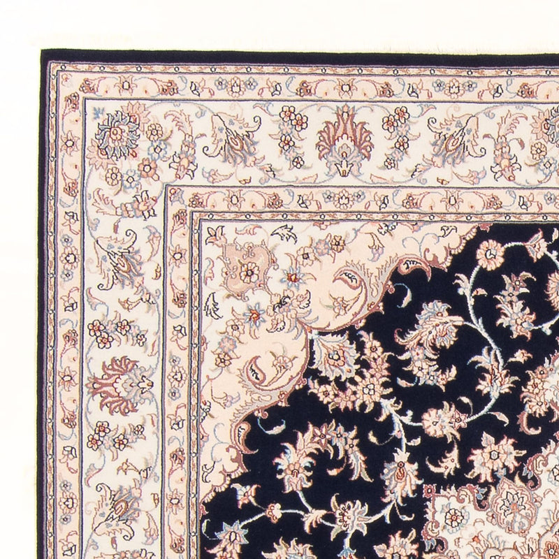 Täbriz - 50 Raj Teppich 198x220cm - Perserteppich - dunkelblau