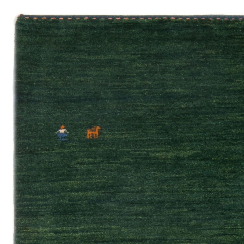 Gabbeh Persisch Teppich 104x151cm - Perserteppich Wollteppich - dunkelgrün