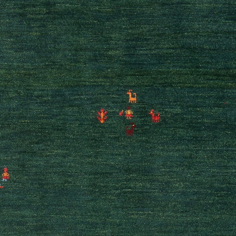 Gabbeh Persisch Teppich 122x175cm - Perserteppich Wollteppich - dunkelgrün