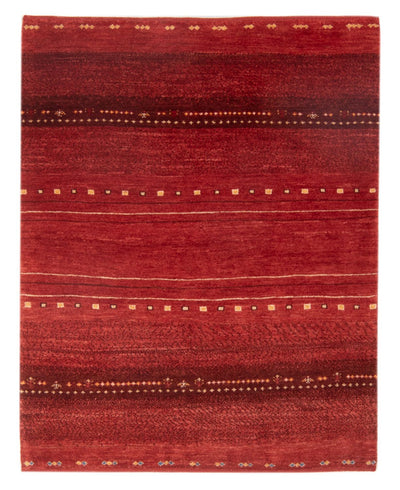 Gabbeh Persisch Teppich 102x140cm - Perserteppich Wollteppich - dunkelrot