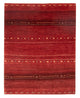 Gabbeh Persisch Teppich 102x140cm - Perserteppich Wollteppich - dunkelrot