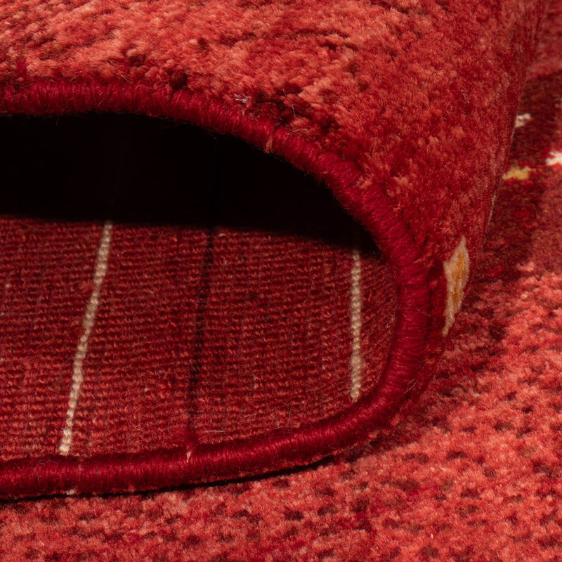 Gabbeh Persisch Teppich 102x140cm - Perserteppich Wollteppich - dunkelrot