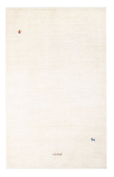 Gabbeh Persisch Teppich 110x173cm - Perserteppich Wollteppich - weiß