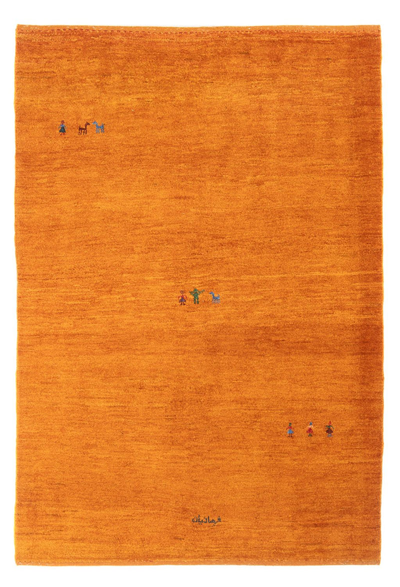 Gabbeh Persisch Teppich 123x178cm - Perserteppich Wollteppich - orange