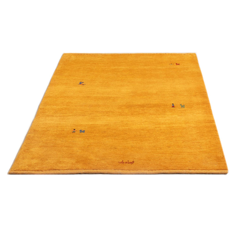 Gabbeh Persisch Teppich 100x147cm - Perserteppich Wollteppich - gold