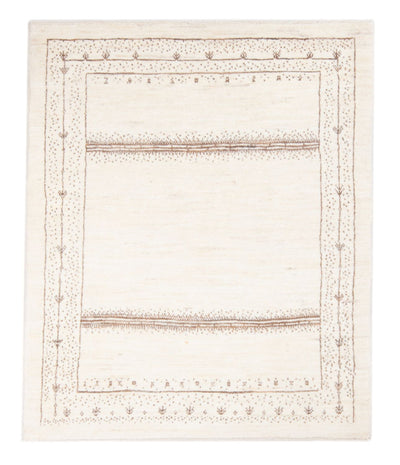 Gabbeh Persisch Teppich 100x142cm - Perserteppich Wollteppich - weiß