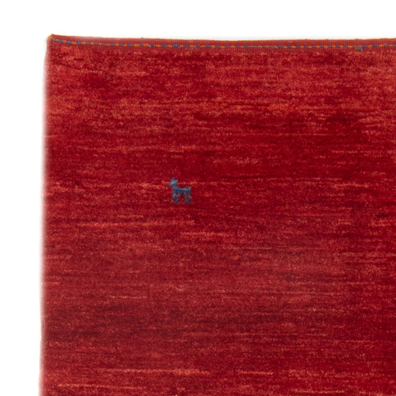 Gabbeh Persisch Teppich 101x147cm - Perserteppich Wollteppich - dunkelrot