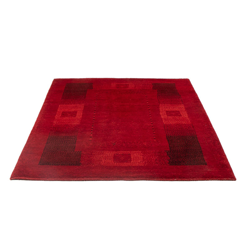 Gabbeh Persisch Teppich 127x180cm - Perserteppich Wollteppich - dunkelrot