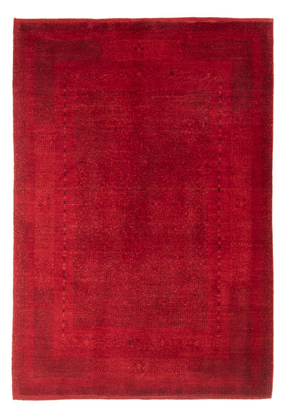 Gabbeh Persisch Teppich 128x177cm - Perserteppich Wollteppich - dunkelrot