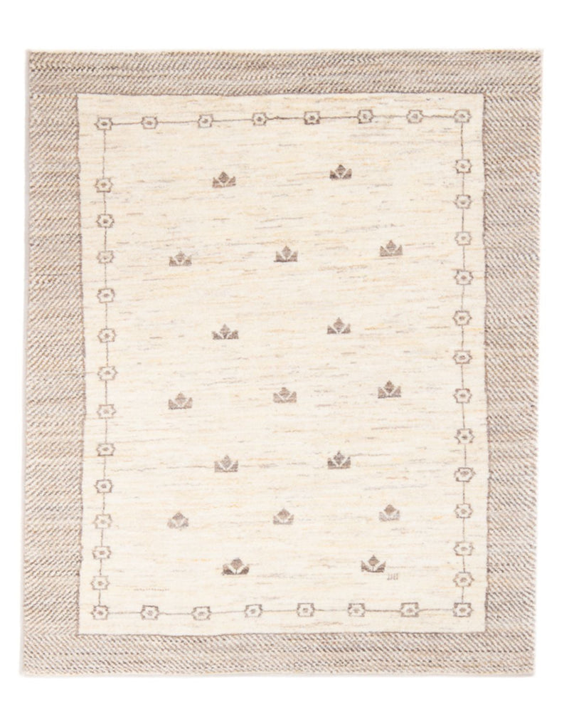 Gabbeh Persisch Teppich 96x145cm - Perserteppich Wollteppich - hellbeige