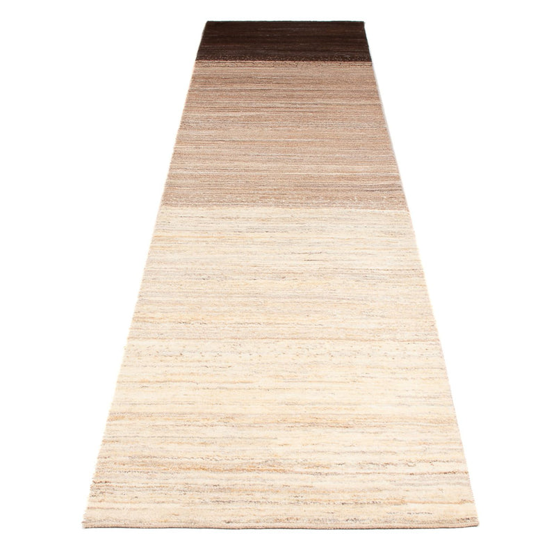 Gabbeh Persisch Teppich 78x342cm - Perserteppich Wollteppich - natur