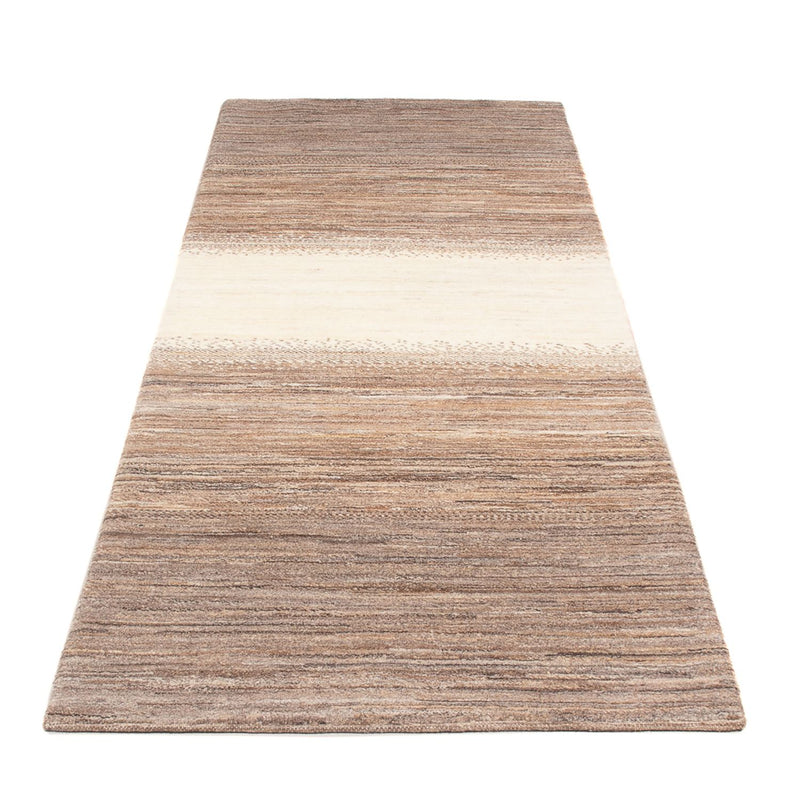 Gabbeh Persisch Teppich 87x247cm - Perserteppich Wollteppich - natur