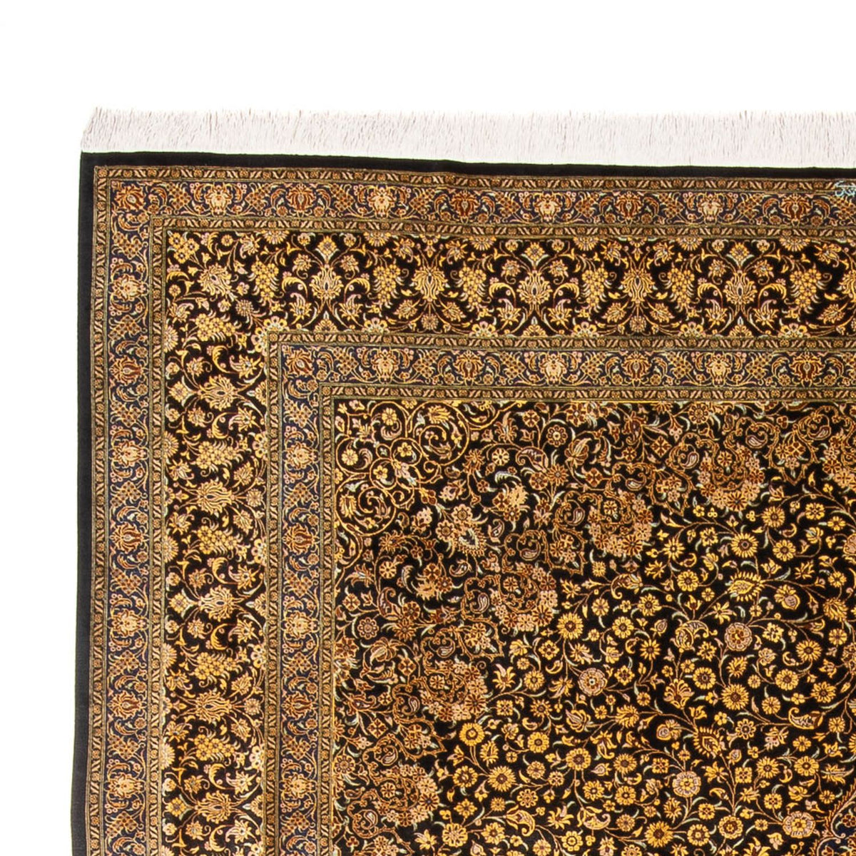 Ghom - Seide Teppich 242x353cm - Perserteppich - schwarz