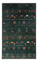 Loribaft Teppich Perser 85x136cm - Orientteppich - dunkelgrün