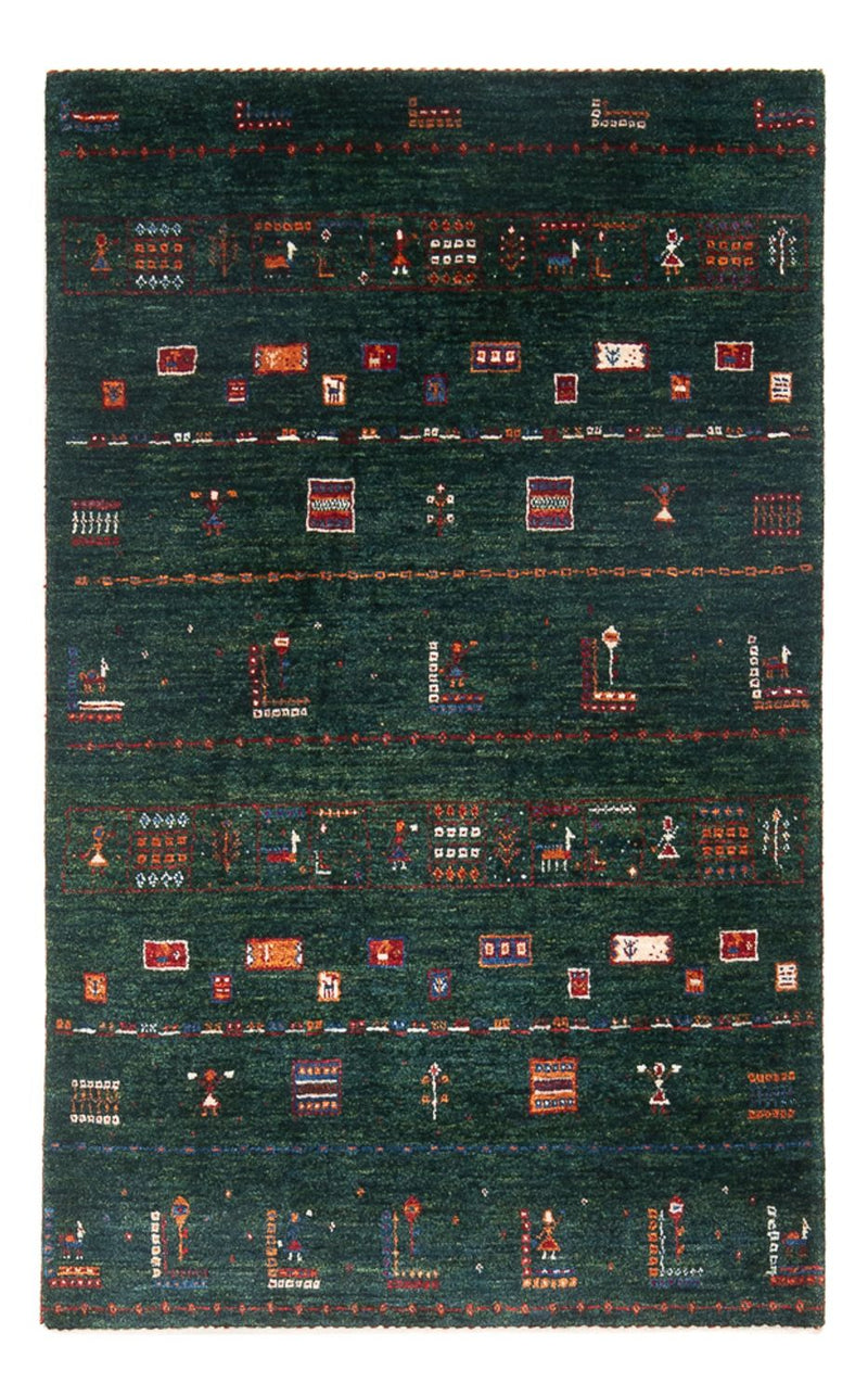 Loribaft Teppich Perser 85x136cm - Orientteppich - dunkelgrün