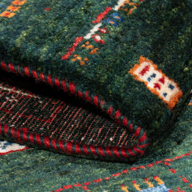 Loribaft Teppich Perser 85x136cm - Orientteppich - dunkelgrün