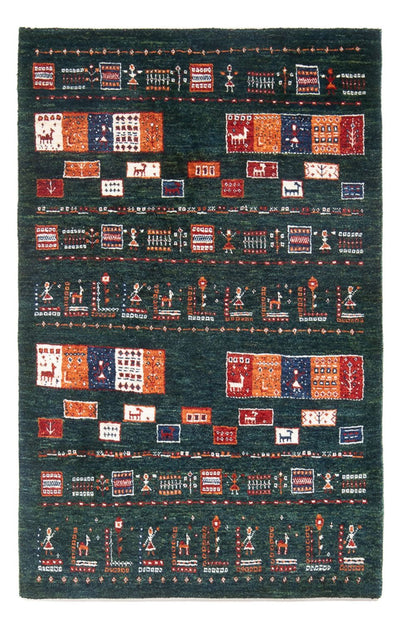 Loribaft Teppich Perser 85x135cm - Orientteppich - dunkelgrün