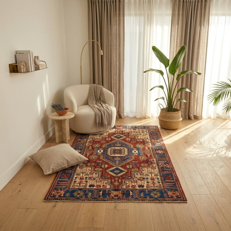 Nahavand Teppich 140x200cm - Perserteppich - blau