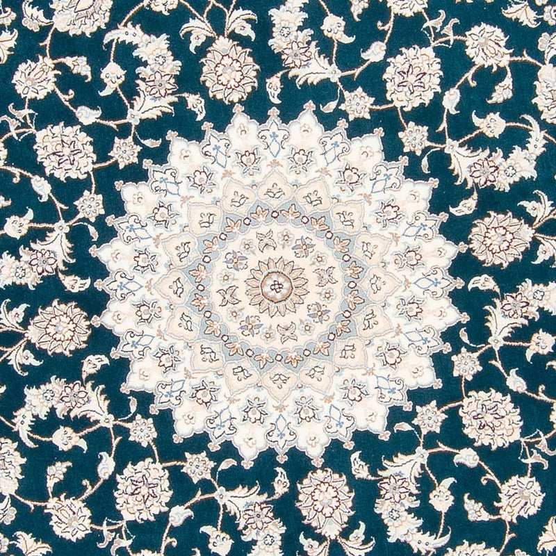 Nain Teppich 200x200cm - Perserteppich - petrolblau
