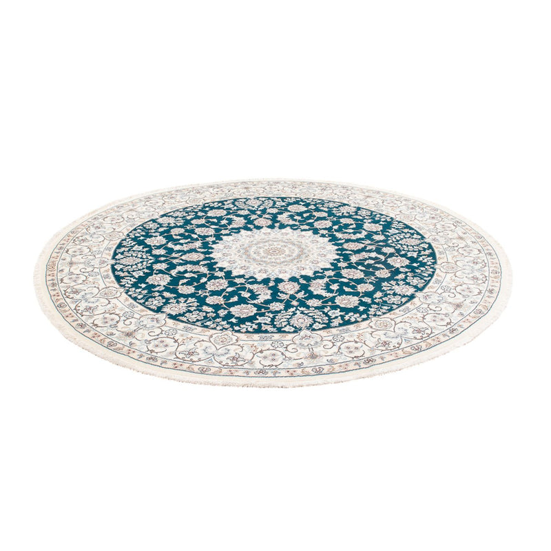Nain Teppich 200x200cm - Perserteppich - petrolblau