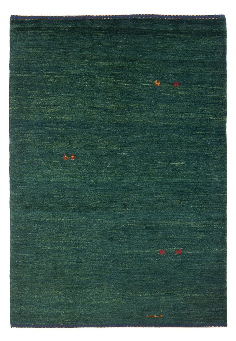 Gabbeh Persisch Teppich 140x205cm - Perserteppich Wollteppich - dunkelgrün