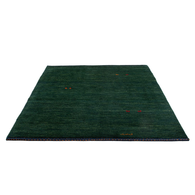 Gabbeh Persisch Teppich 140x205cm - Perserteppich Wollteppich - dunkelgrün