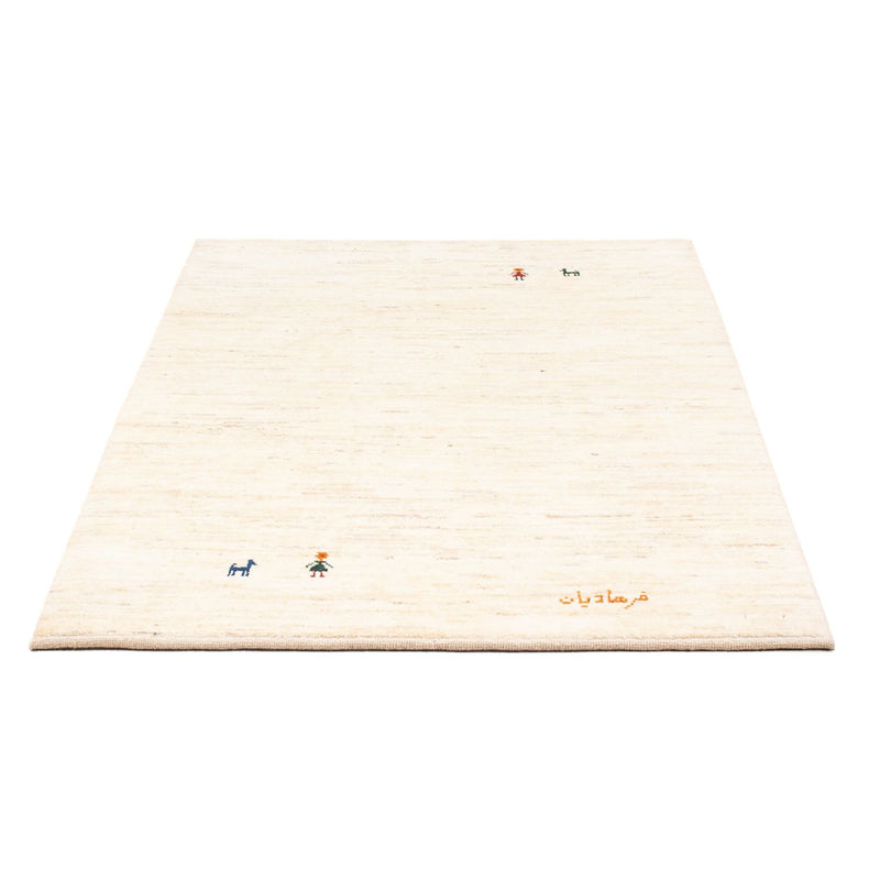 Gabbeh Persisch Teppich 104x150cm - Perserteppich Wollteppich - weiß