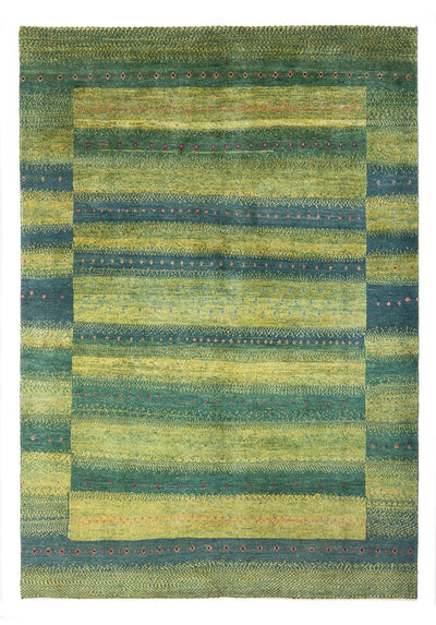 Gabbeh Persisch Teppich 148x204cm - Perserteppich Wollteppich - dunkelgrün