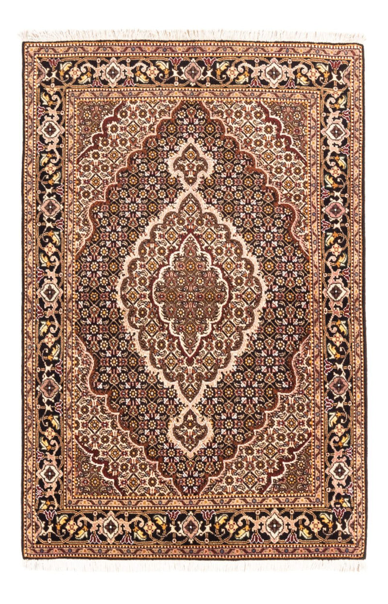 Täbriz - 40 Raj Teppich 101x144cm - Perserteppich - dunkelblau