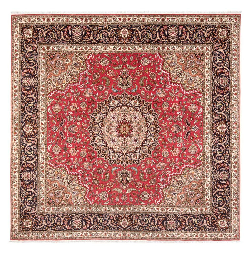 Täbriz - 50 Raj Teppich 252x252cm - Perserteppich - rot