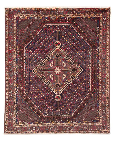 Afshar Sirjan Teppich 128x170cm - Perserteppich - dunkelblau