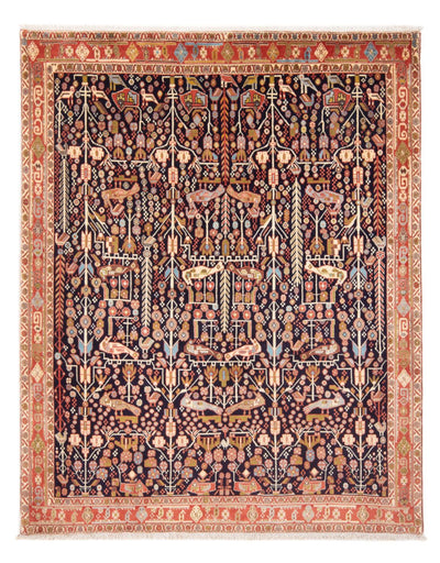 Afshar Sirjan Teppich 154x200cm - Perserteppich - dunkelblau