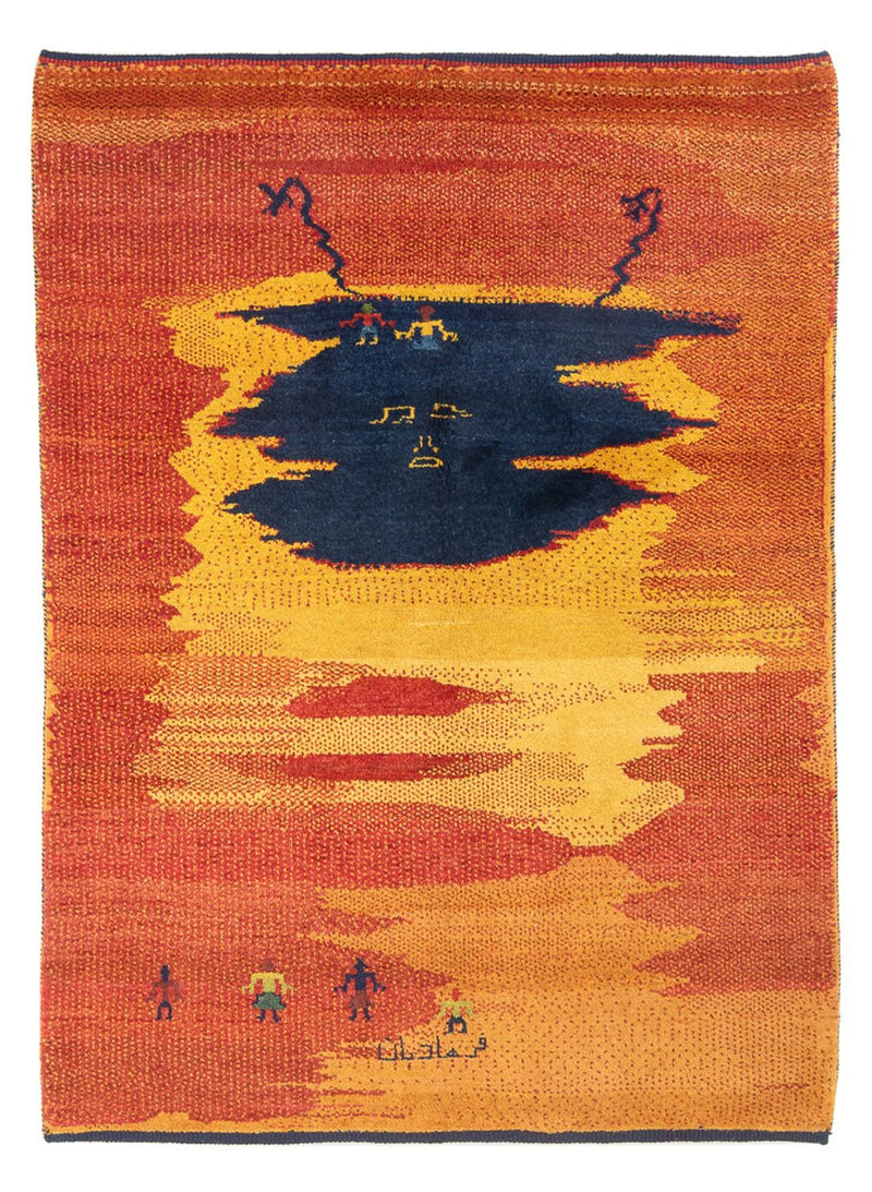 Gabbeh Persisch Teppich 150x193cm - Perserteppich Wollteppich - mehrfarbig