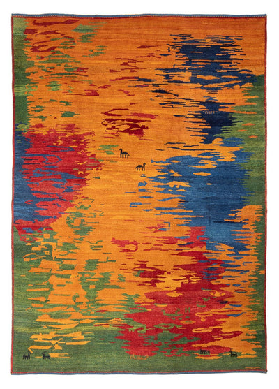 Gabbeh Persisch Teppich 225x298cm - Perserteppich Wollteppich - mehrfarbig