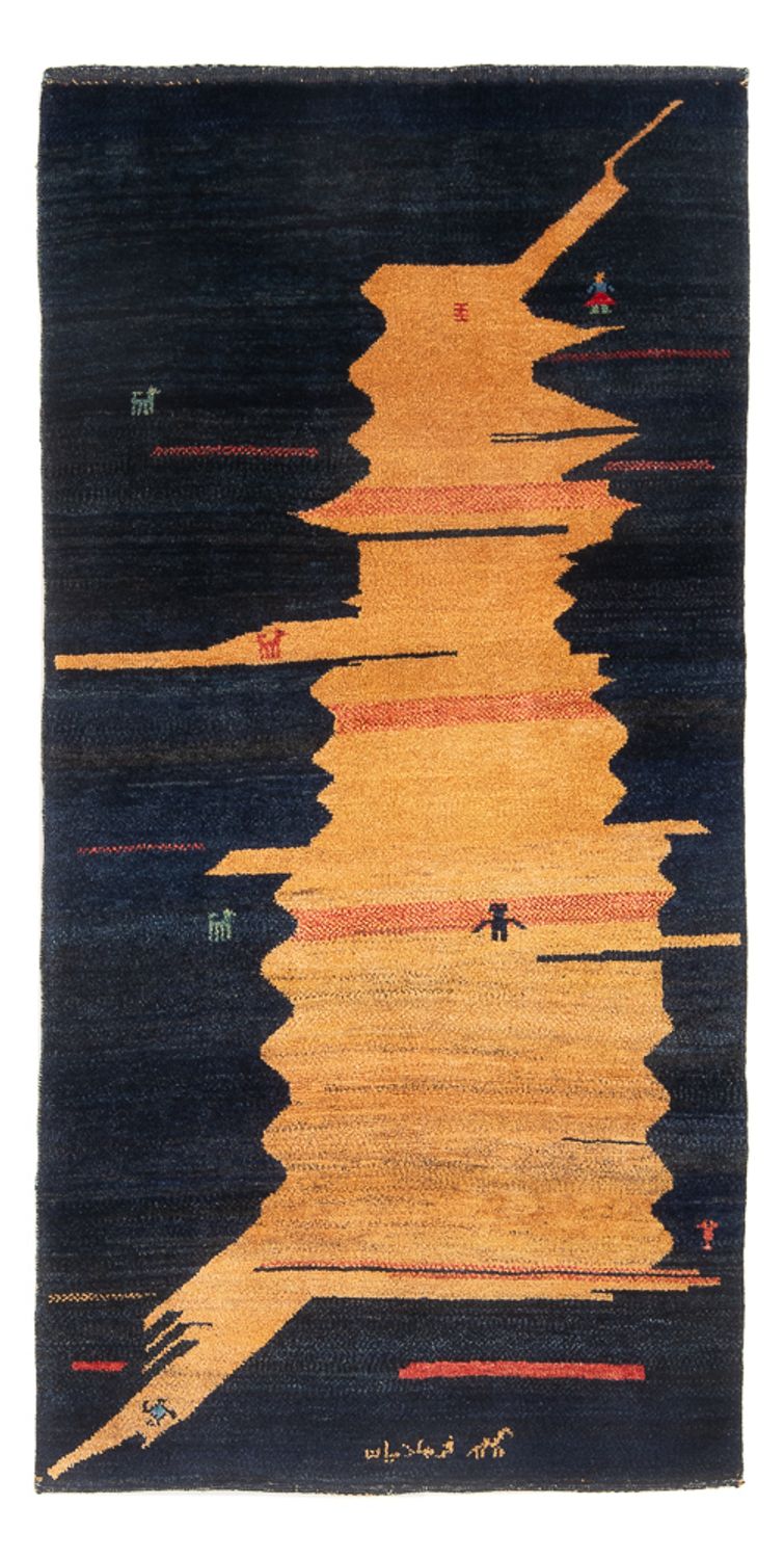 Gabbeh Persisch Teppich 104x200cm - Perserteppich Wollteppich - mehrfarbig