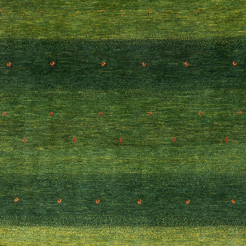 Gabbeh Teppich - Loribaft Perser - 212 x 306 cm - grün