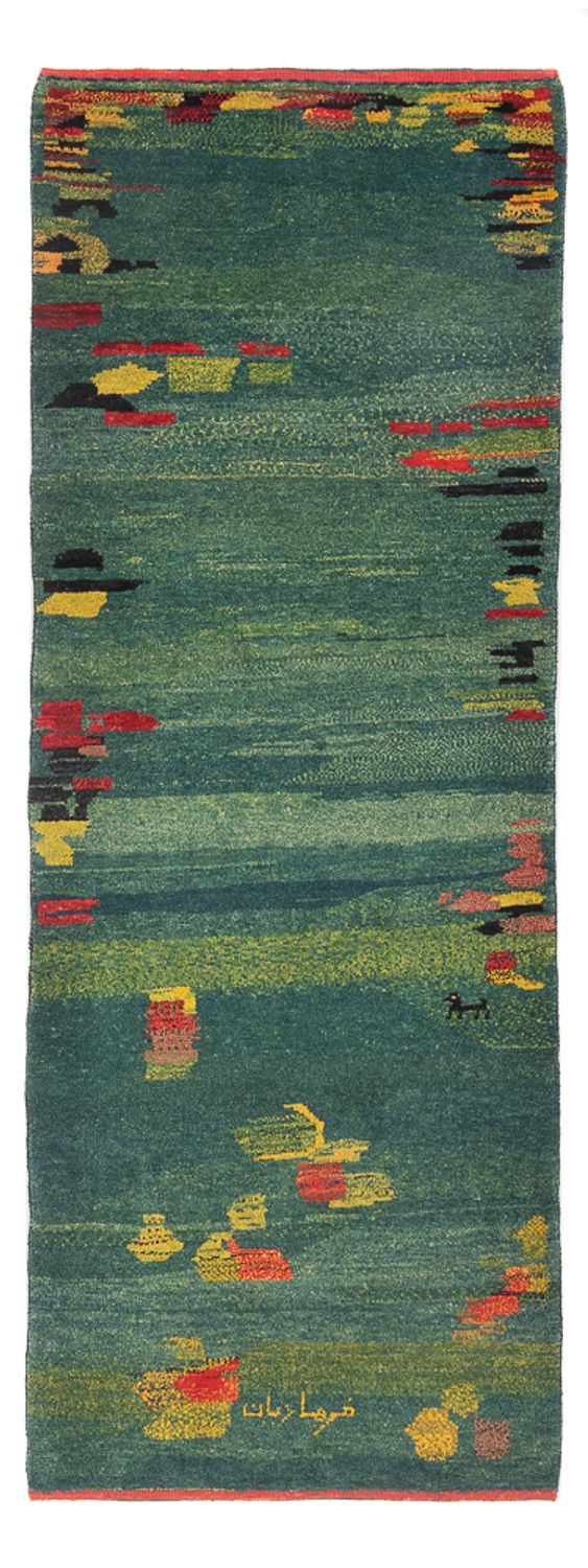 Gabbeh Persisch Teppich 87x218cm - Perserteppich Wollteppich - mehrfarbig