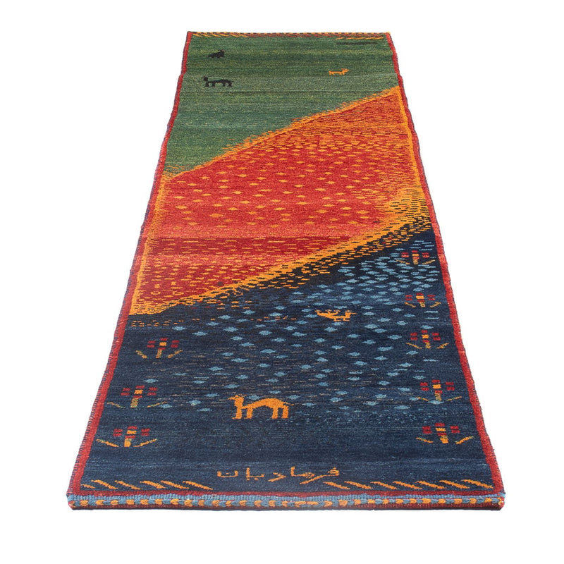 Gabbeh Persisch Teppich 68x285cm - Perserteppich Wollteppich - mehrfarbig