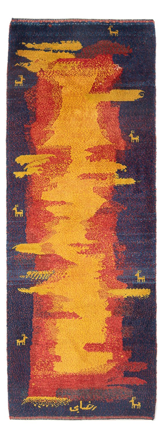 Gabbeh Persisch Teppich 80x212cm - Perserteppich Wollteppich - mehrfarbig
