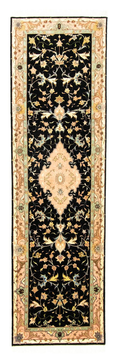 Täbriz - 50 Raj Teppich 85x294cm - Perserteppich - schwarz