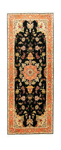 Täbriz - 50 Raj Teppich 83x215cm - Perserteppich - schwarz – product image