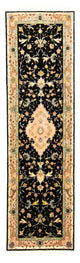 Täbriz - 50 Raj Teppich 84x290cm - Perserteppich - schwarz
