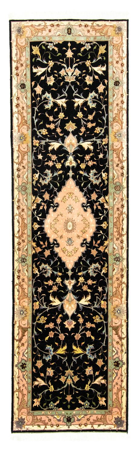Täbriz - 50 Raj Teppich 84x290cm - Perserteppich - schwarz