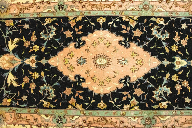 Täbriz - 50 Raj Teppich 84x290cm - Perserteppich - schwarz