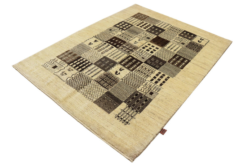 Gabbeh Teppich - Loribaft Indus - 152 x 206 cm - dunkelbeige