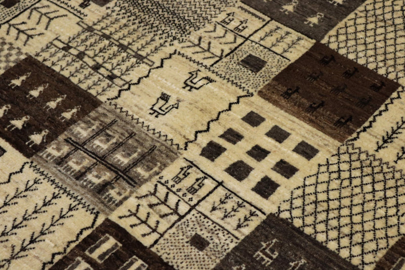 Gabbeh Teppich - Loribaft Indus - 152 x 206 cm - dunkelbeige
